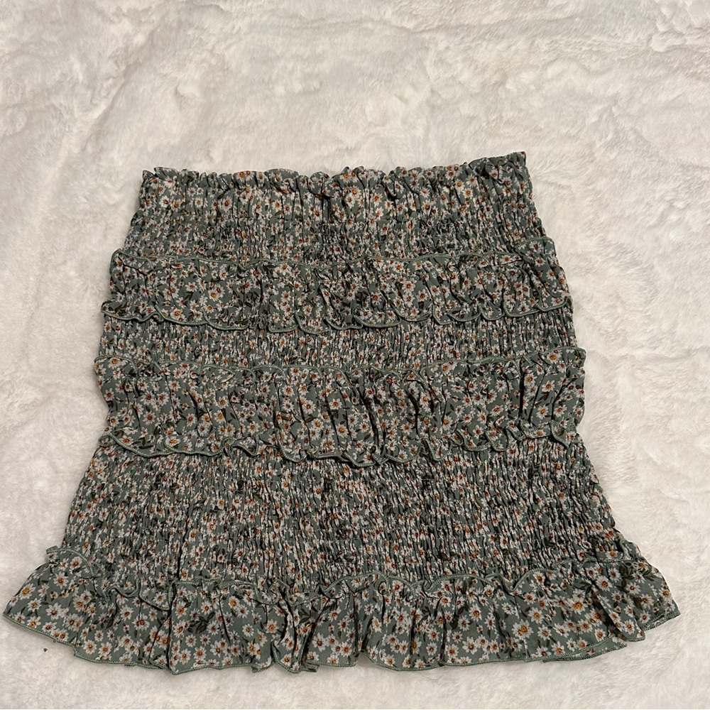 Princess Polly Green Floral Print Mini Skirt